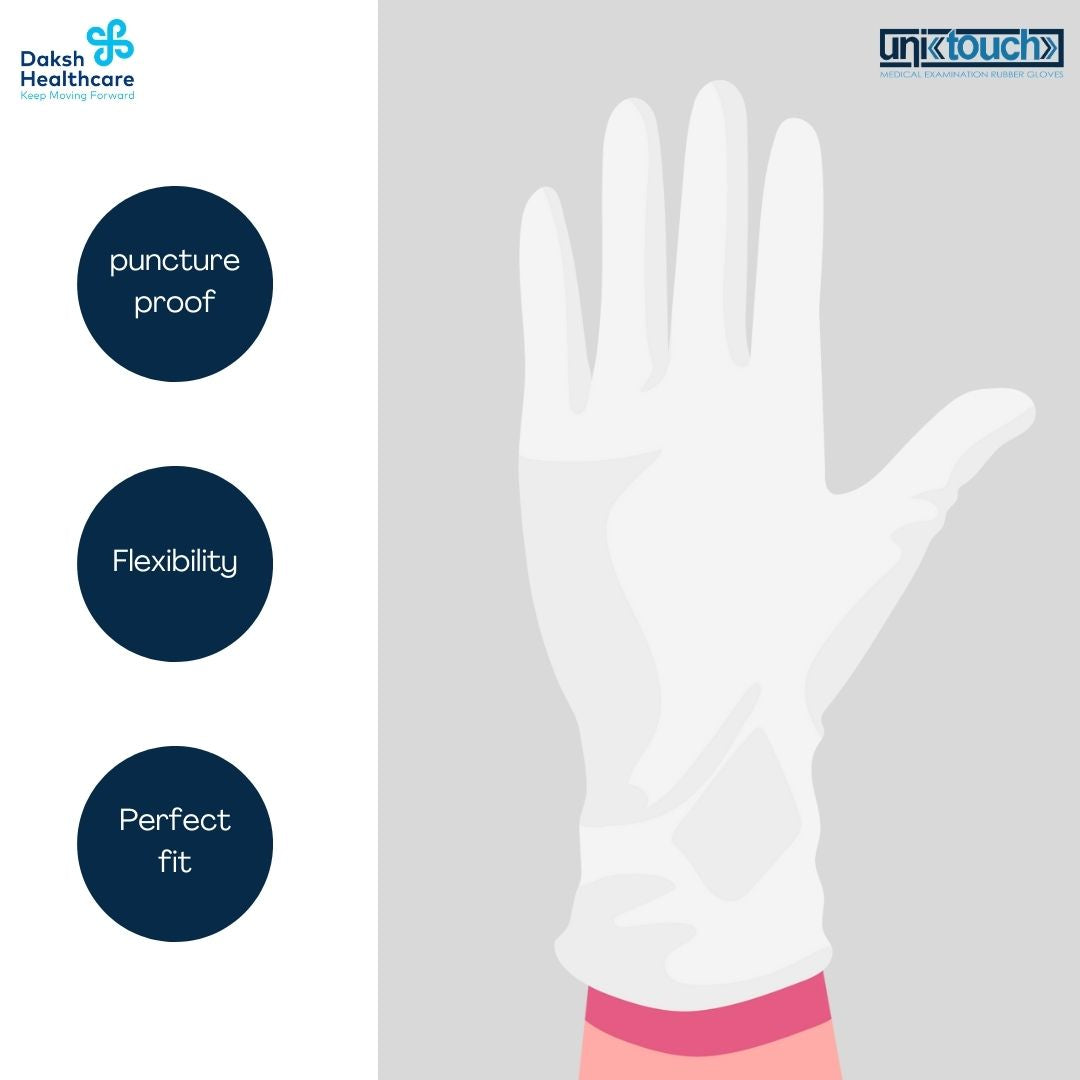 Unitouch Nitrile Powdered Free Examination Gloves (White) Pack of 100 Pcs
