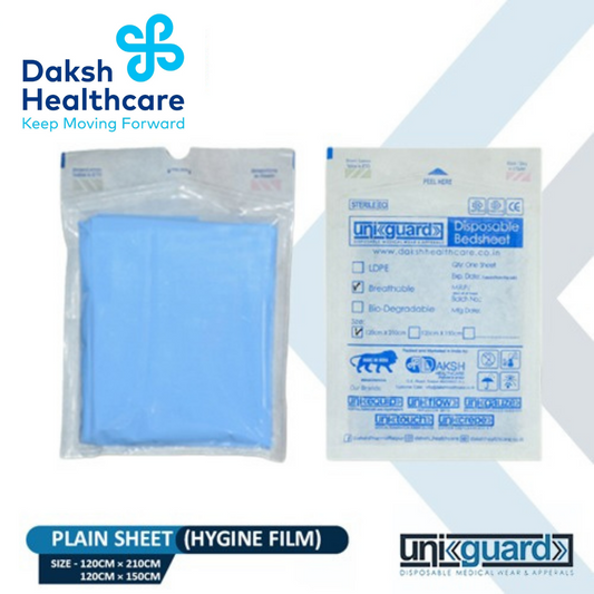 Uniguard Sterile Disposable / Hospital / Patient Bedsheet Light Blue colour