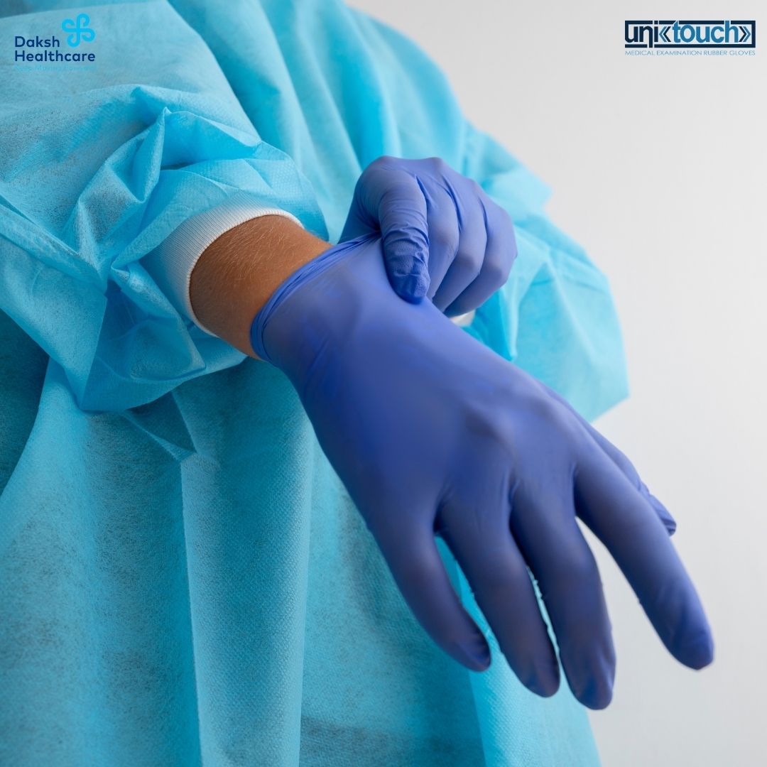 Unitouch Nitrile Powdered Free Examination Gloves (Purple) Pack of 50 Pcs