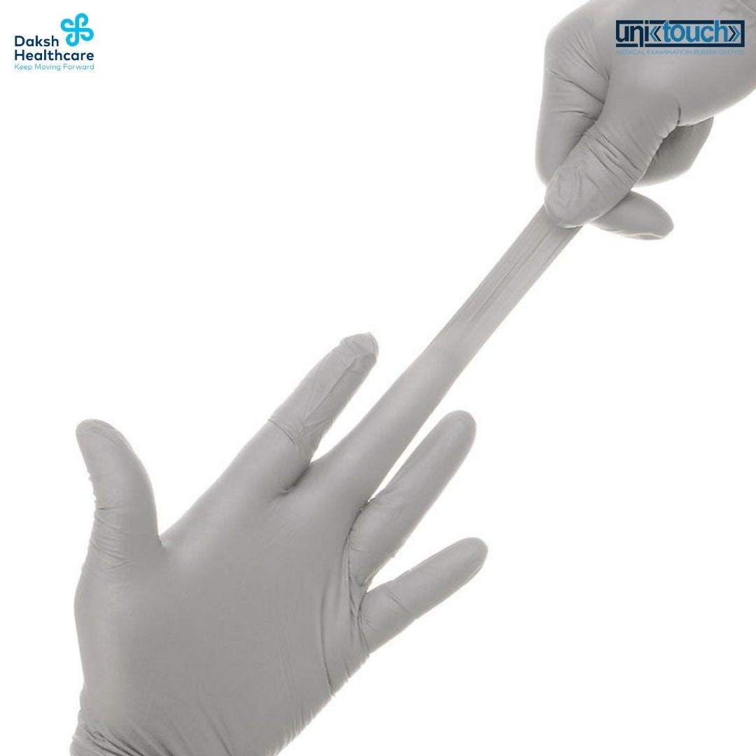 Unitouch Nitrile Powdered Free Examination Gloves (Grey) Pack of 50 Pcs