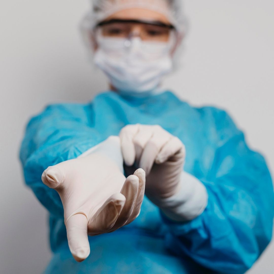 Unitouch Nitrile Powdered Free Examination Gloves (White) Pack of 50 Pcs