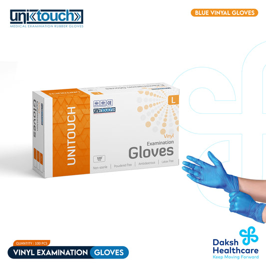 Unitouch Vinyl Powder Free Medical Hand Gloves Pack of 100 Pcs