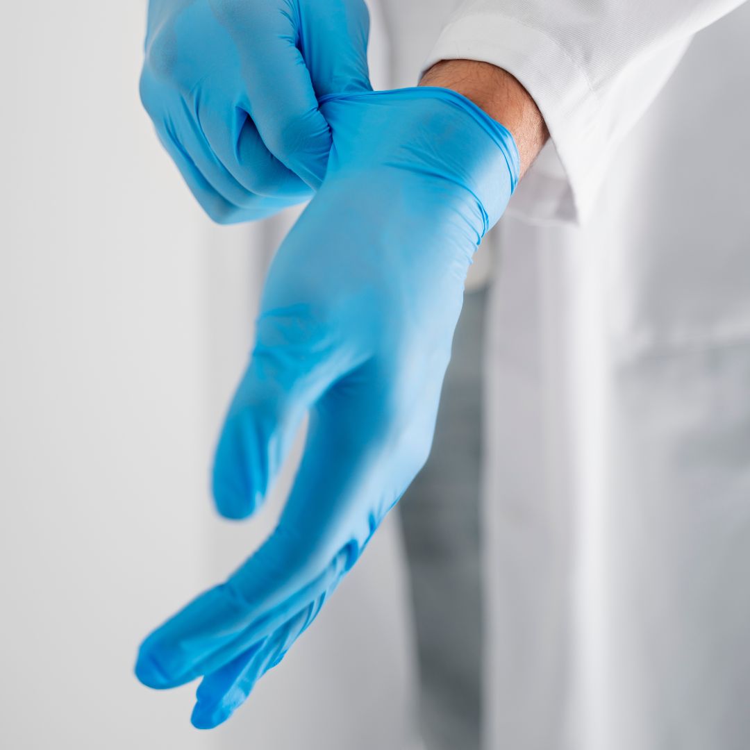 Unitouch Nitrile Powdered Free Examination Gloves (Blue) Pack of 30 Pcs