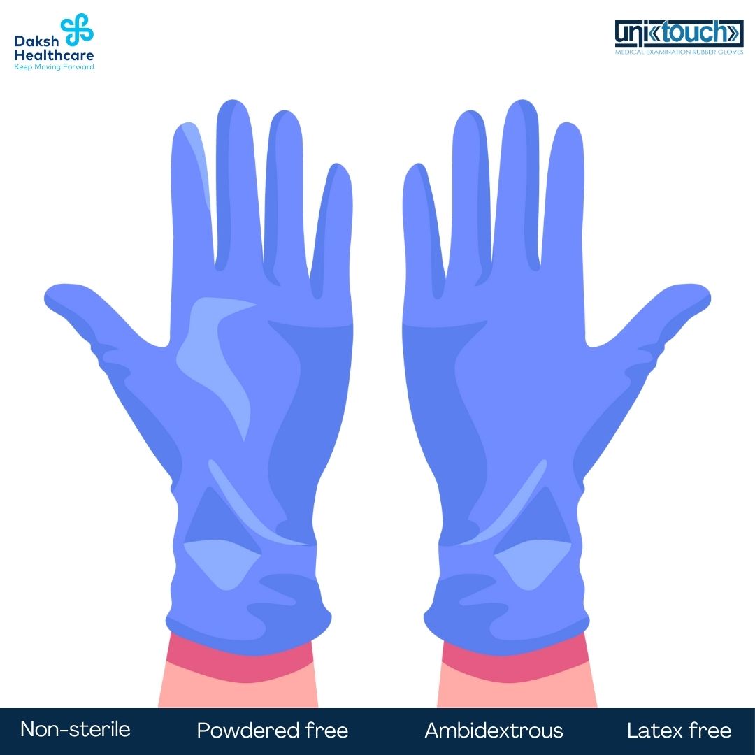 Unitouch Nitrile Powdered Free Examination Gloves (Blue) Pack of 30 Pcs