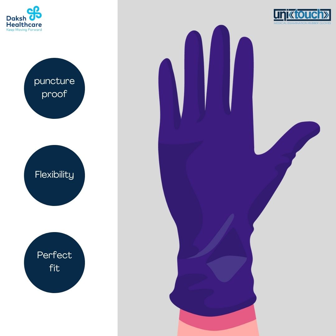 Unitouch Nitrile Powdered Free Examination Gloves (Purple) Pack of 30 Pcs