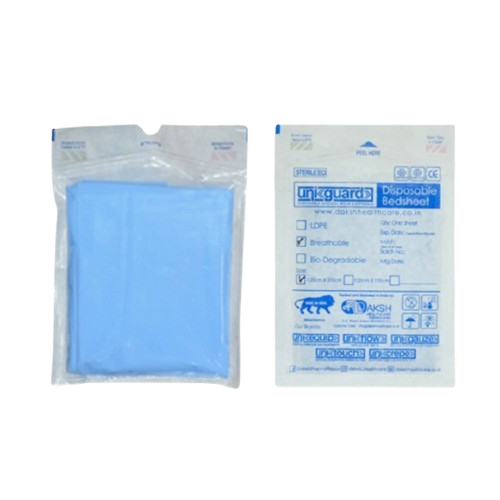 Uniguard Sterile Disposable / Hospital / Patient Bedsheet Light Blue colour