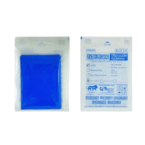 Uniguard Sterile Disposable / Hospital / Patient Bedsheet Blue Colour