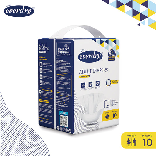 Unifit Everydry Adult Diaper Extra Soft with Easy Tape Adjustment (10 PCS in a Pack) (L)